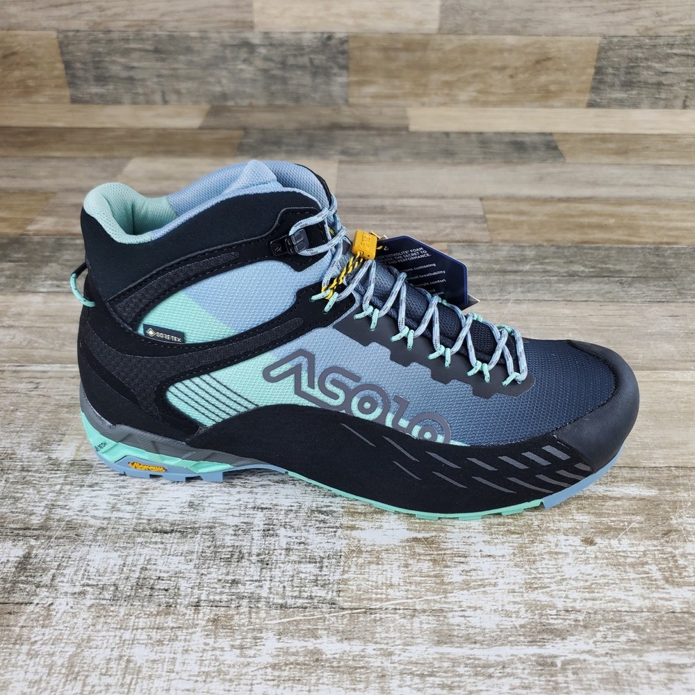 Asolo ELDO GV ML Womens Hiking Shoes Sz 8.5 Brook Green Blue Fog Lace Up Mid Top